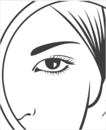 Placez-vous face à un miroir bien éclairé.