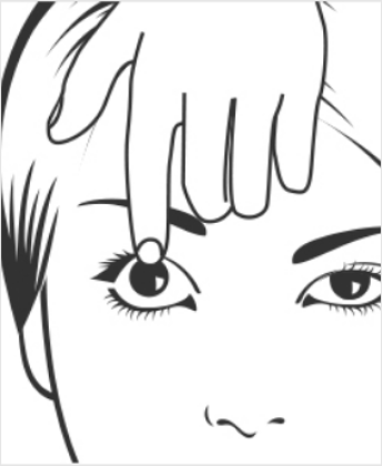 Avec l'index de votre main non-dominante, soulevez la paupière supérieure de votre œil